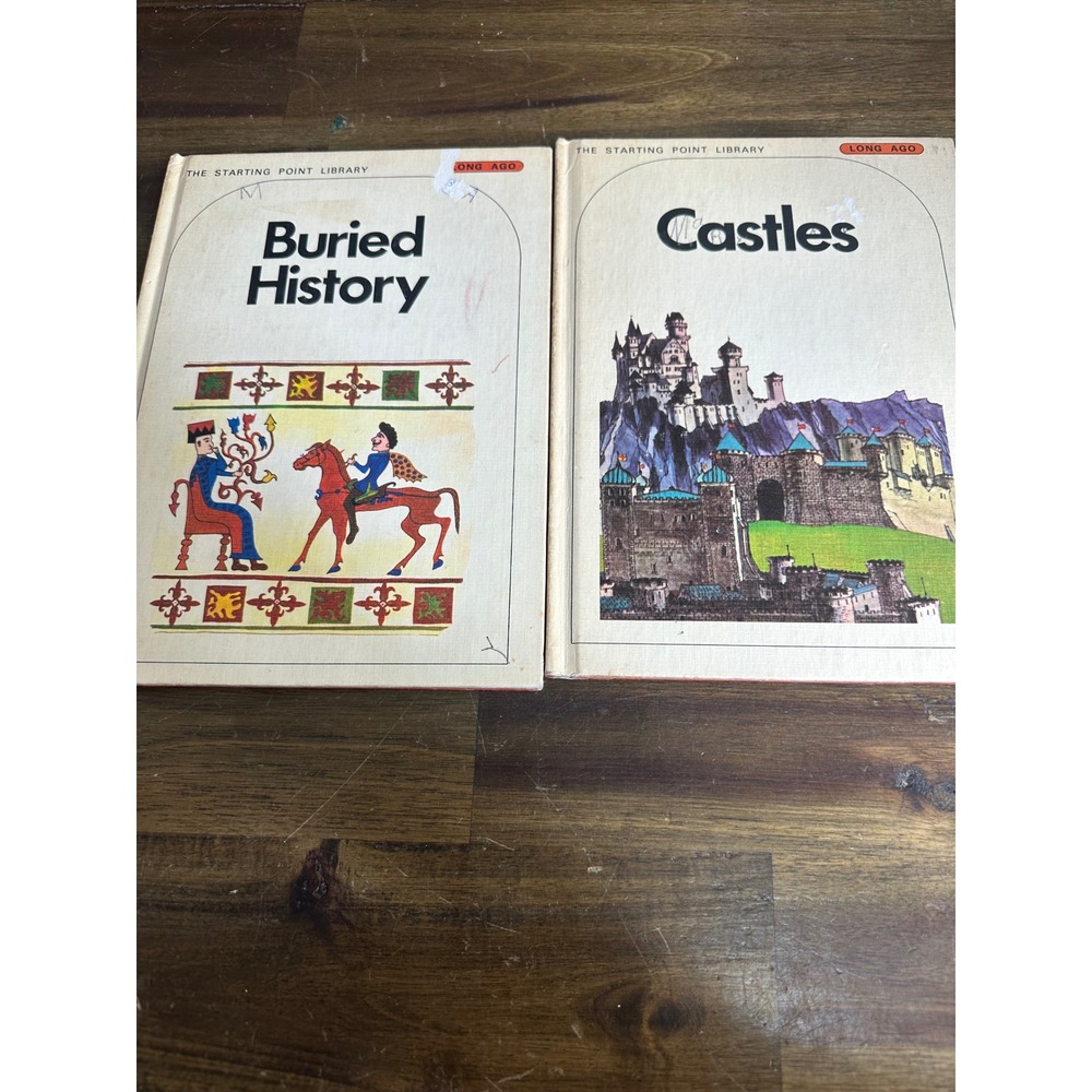 Vintage 1972 The Starting Point Library Buried History & Castles Book Set 2pc